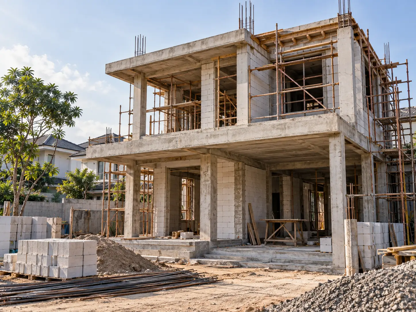 Pembangunan rumah baru dari lahan kosong