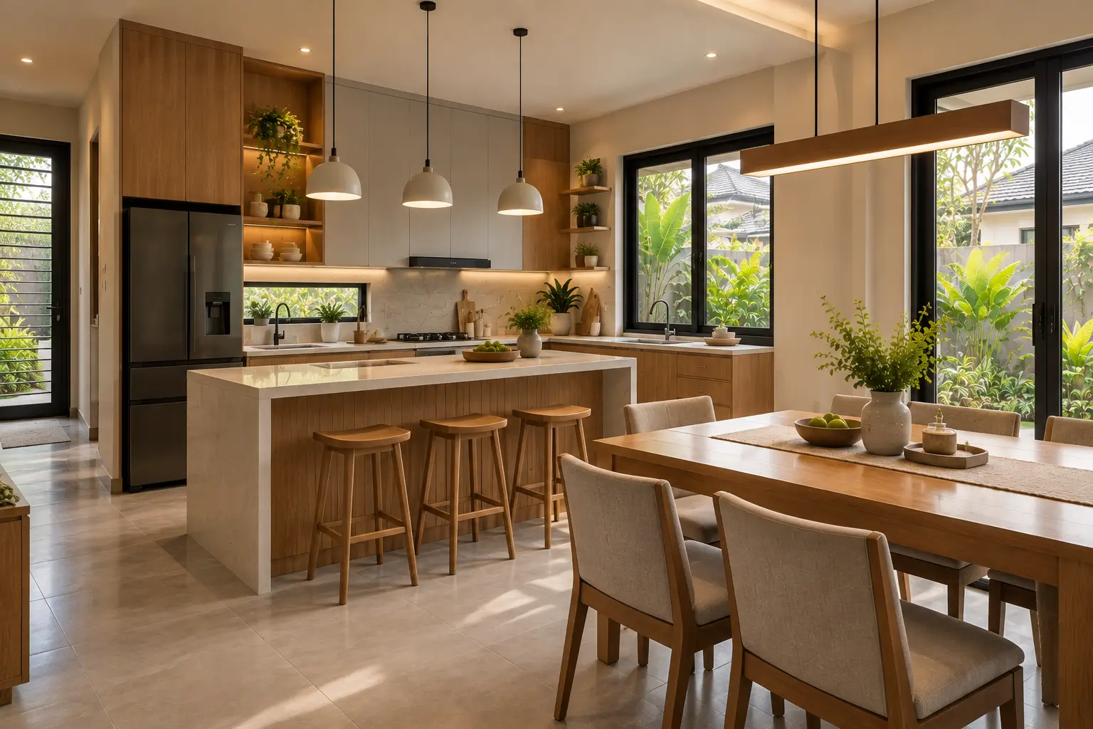 Inspirasi renovasi dapur modern dengan layout yang lebih fungsional