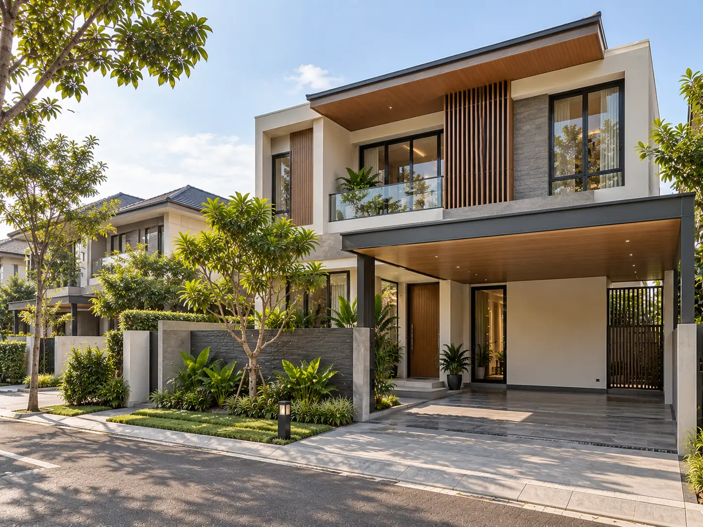 Inspirasi rumah modern di lingkungan suburban
