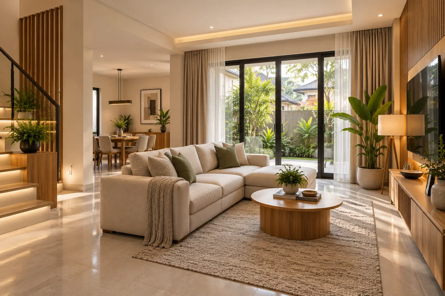Interior rumah yang diperbarui melalui renovasi agar lebih nyaman dan fungsional